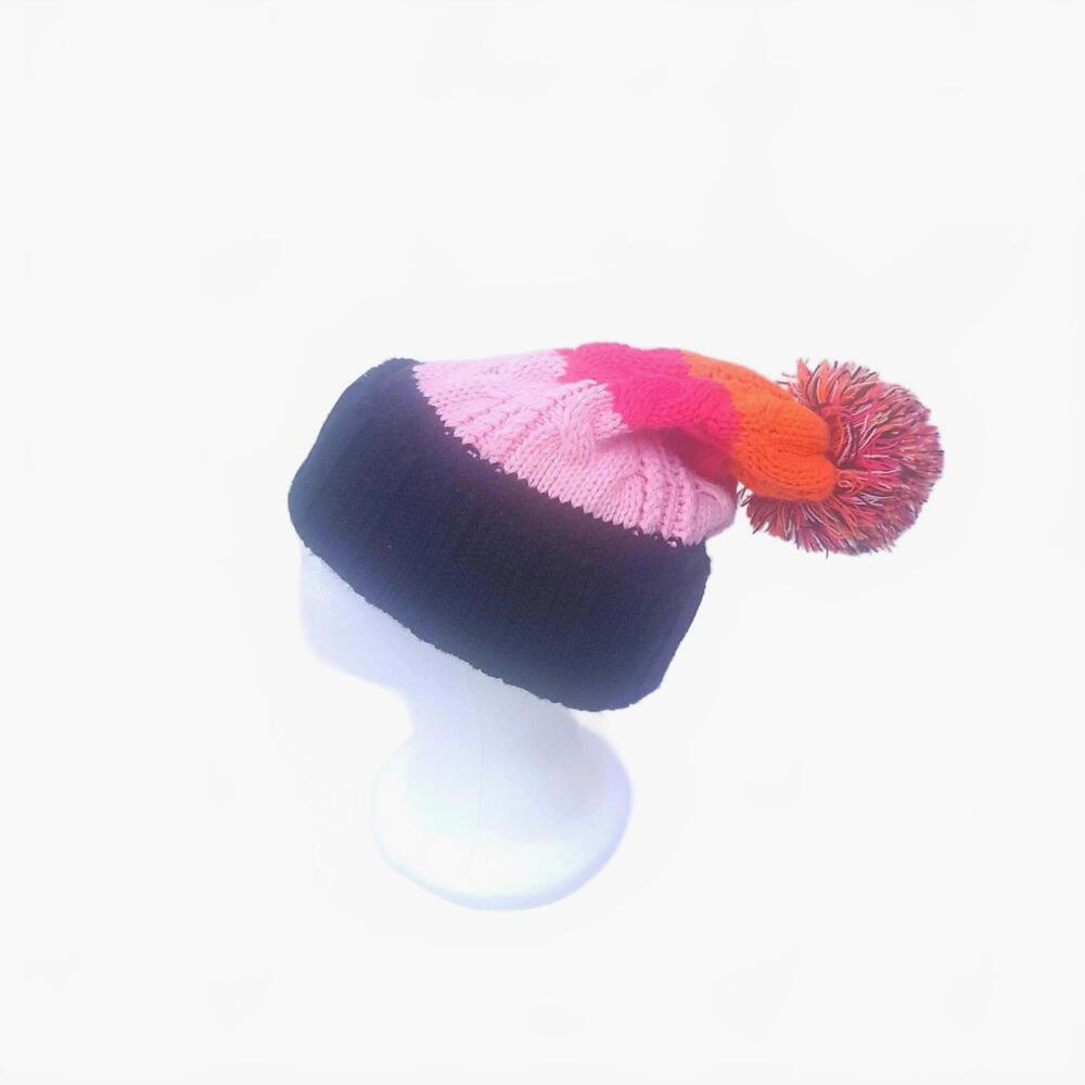 CITY HUNTER Womens Striped Beanie Knit Winter‎ Hat One Size Fits Most